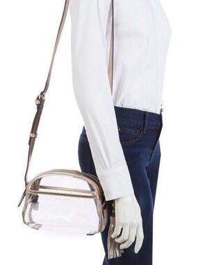 ✨ Vince Camuto Aryna Mini Tassel Clear Crossbody Bag✨NWOT Trim Silver Metallic